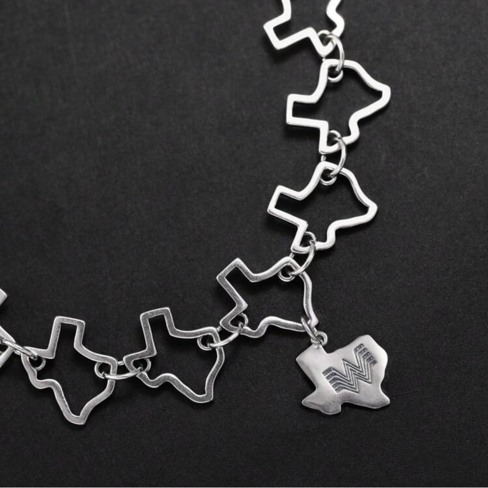 925 Silver Texas State Charm Bracelet - Picture 3 of 3